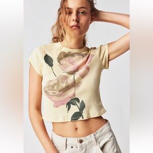 free people x daydreamer rose pointelle tee